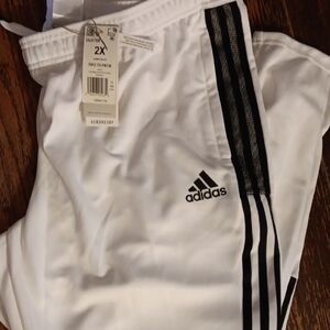 Adidas White Pants with Black Accents